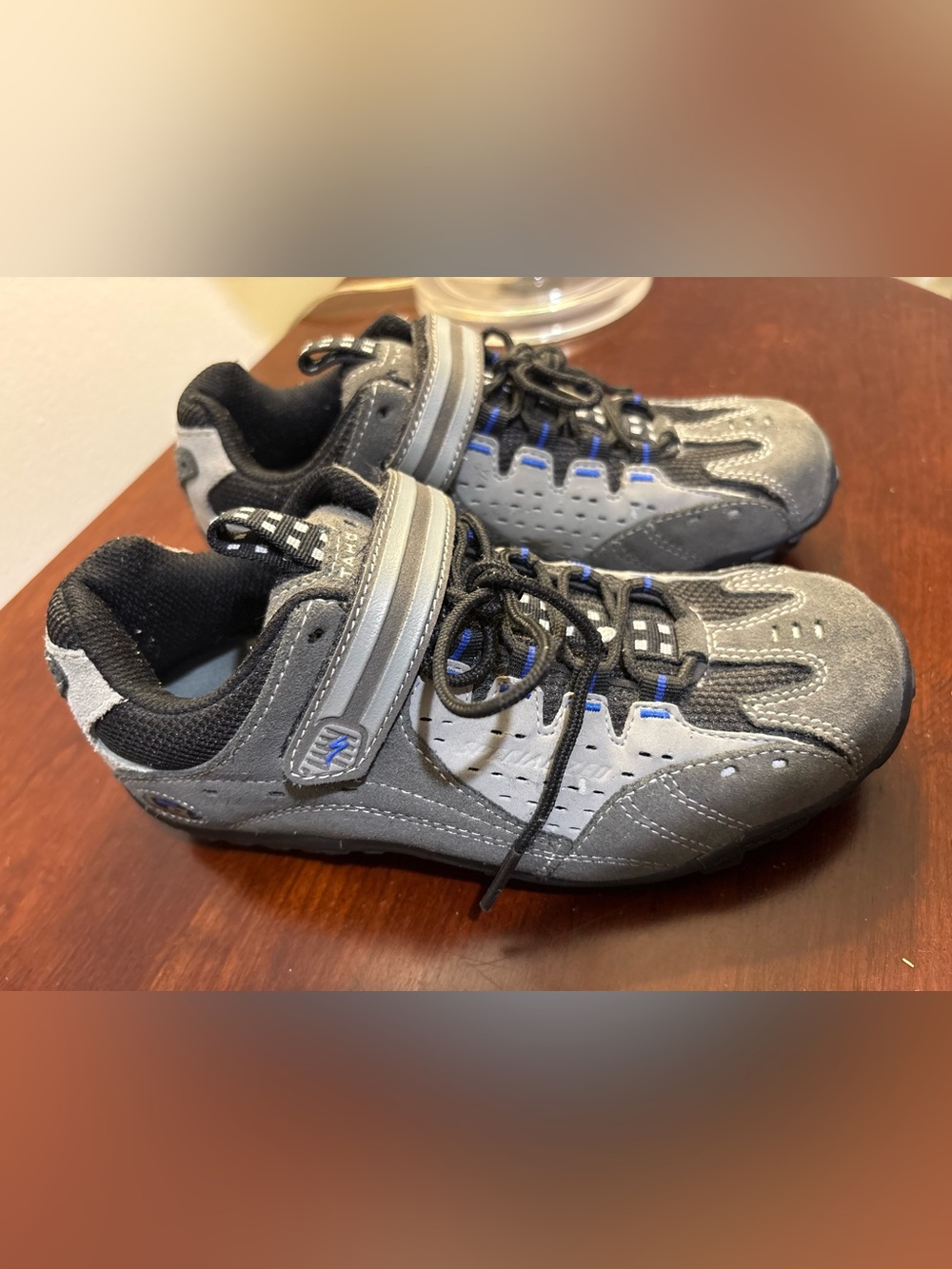 Tano Gray, Black and Blue Kids Athletic Sneakers